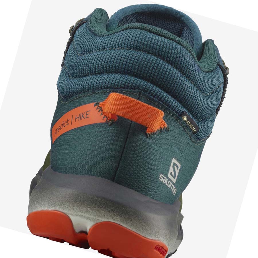 Tenis Senderismo Salomon PREDICT HIKE MID GORE-TEX Hombre Verdes Oscuro Verde Oliva | MX 3545ILH